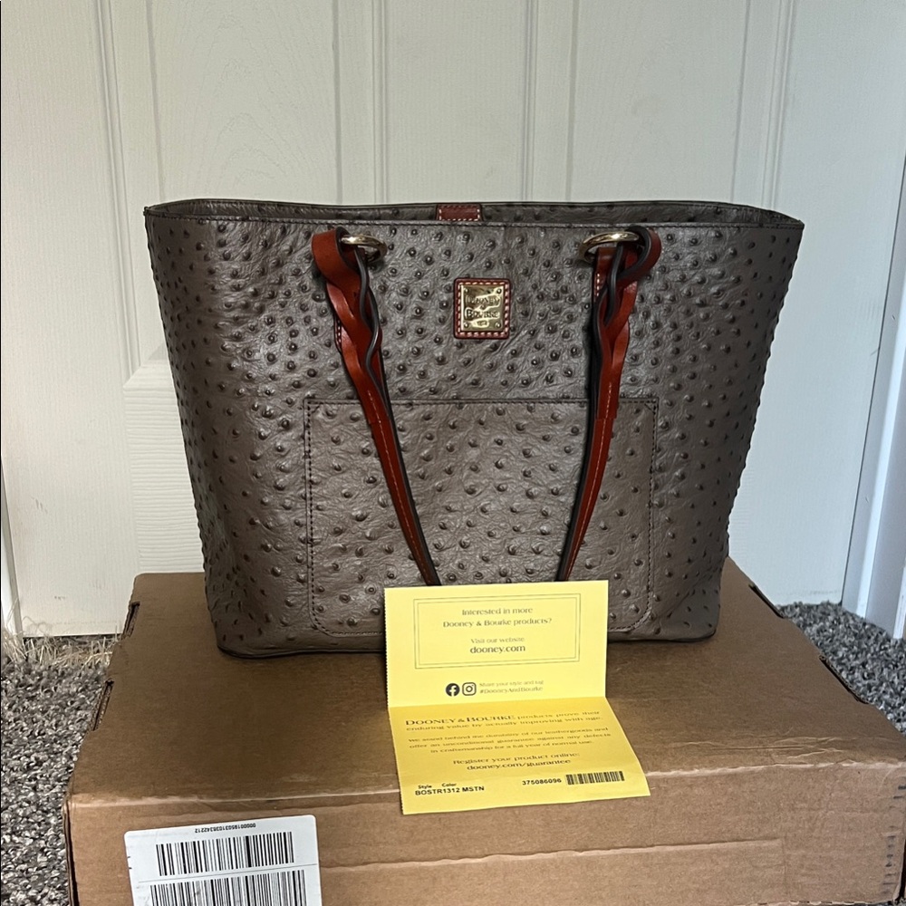 Dooney & Bourke Textured Brown Tote - Picture 3 of 7